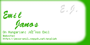 emil janos business card